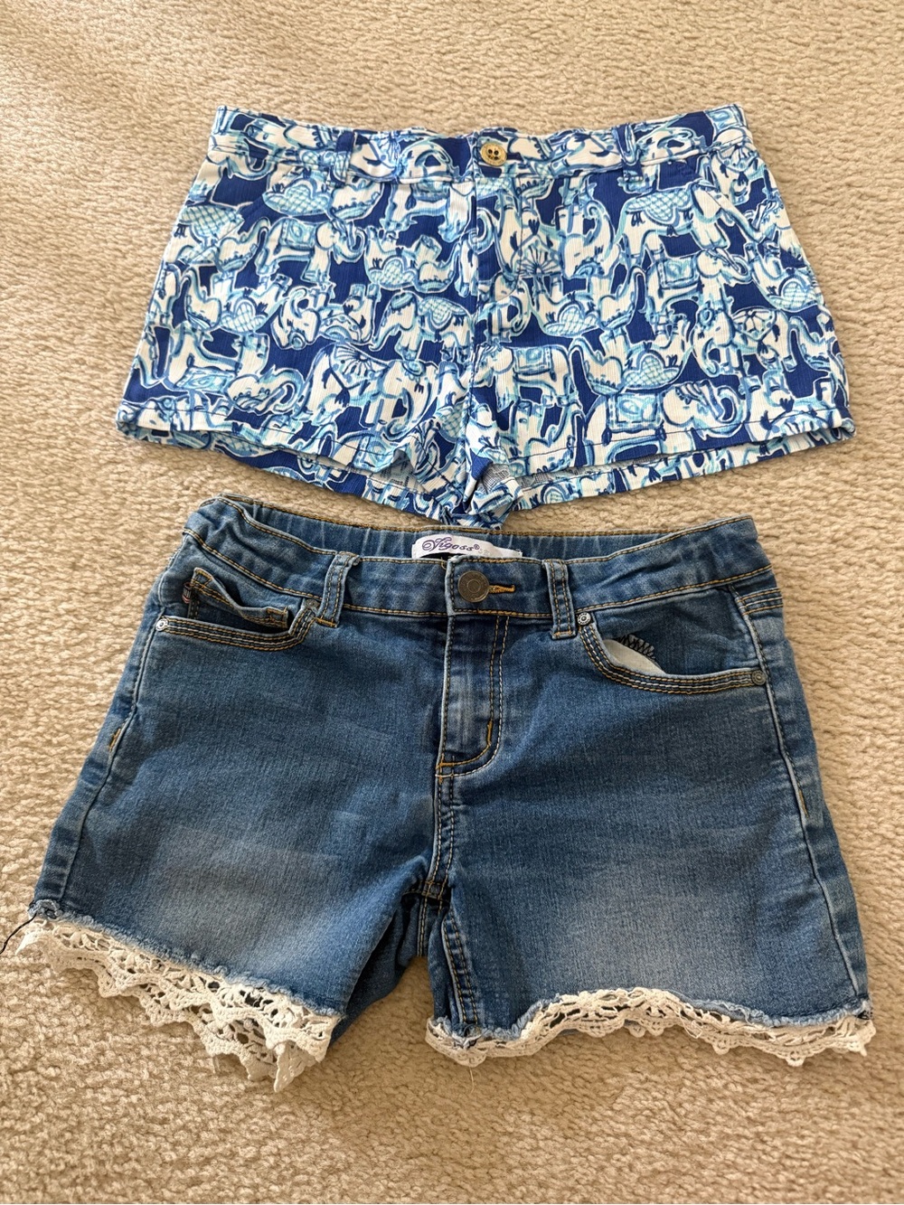 Lilly P shorts & Vigoss Lace-Trim Denim Shorts girls size 14